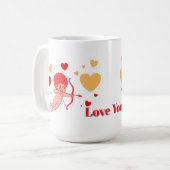 Mug Cupidon mignon avec arc et flèche (Devant gauche)