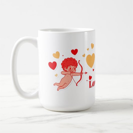 Mug Cupidon mignon avec arc et flèche (Gauche)