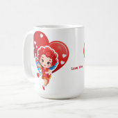 Mug Cupidon mignon avec arc et flèche (Devant gauche)