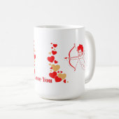 Mug Cupidon mignon avec arc et flèche (Devant droit)
