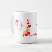 Mug Cupidon mignon avec arc et flèche (Devant gauche)