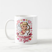 Mug Cupids Favorite Girl Valentine Pink Heart Aestheti (Gauche)
