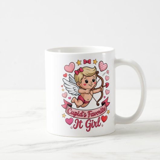 Mug Cupids Favorite Girl Valentine Pink Heart Aestheti (Droite)