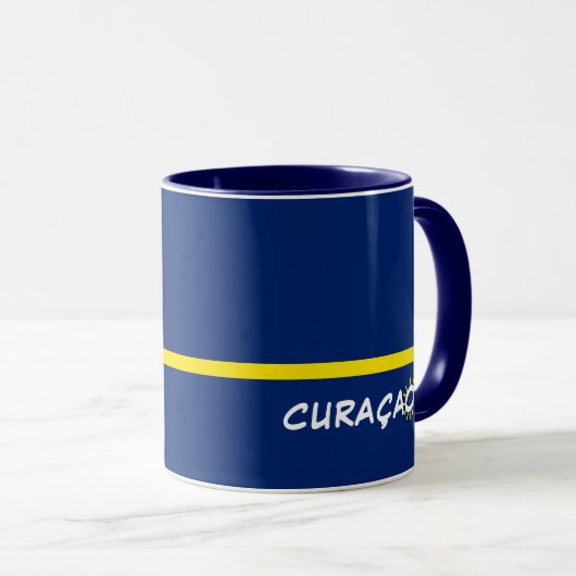 Mug Curaçao Drapeau avec texte personnalisable (Devant droit)