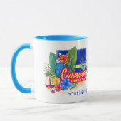 Mug Curacao retro caribbean island with turtle vintage (Gauche)