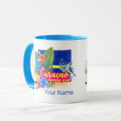 Mug Curacao retro caribbean island with turtle vintage (Devant gauche)