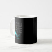 Mug Cure Blue Purple Ribbon Prévention du suicide (Devant gauche)