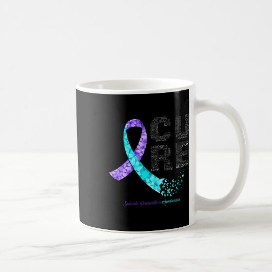 Mug Cure Blue Purple Ribbon Prévention du suicide (Droite)
