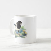 Mug Curieux aquarelle Magpie Oiseau Art (Devant gauche)