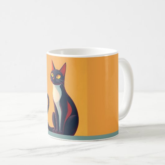 Mug Curieux chat (Devant droit)