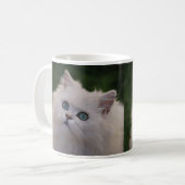 Mug Curieux chaton blanc mignon (Devant gauche)