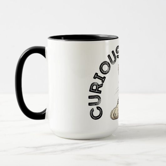 Mug Curieux Par Nature Punching Design de chat (Gauche)