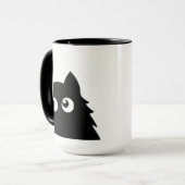 Mug Curious Black Cat Cute Minimal Cat Design (Devant gauche)
