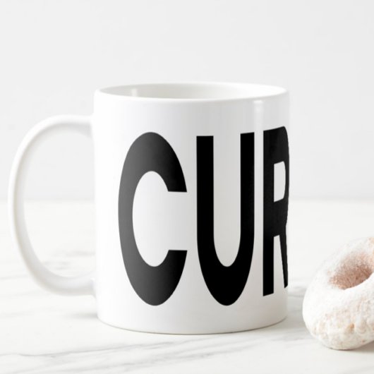 Mug CURIOUS Black Typography