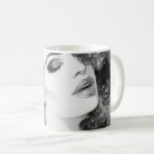 Mug Curly Grace : Mode Aquarelle Beauté (Devant droit)