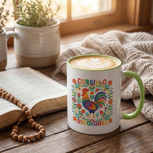 Mug Cursillo DeColores Coq d'Art Populaire Espagnol
