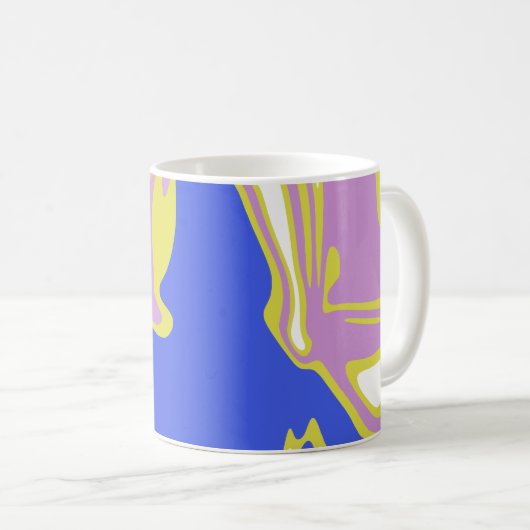Mug Curved Flowing Lines in a Layered Abstract Pattern (Devant droit)