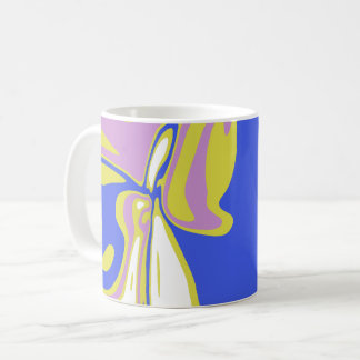 Mug Curved Flowing Lines in a Layered Abstract Pattern