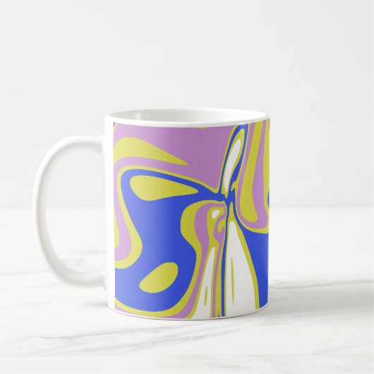 Mug Curved Flowing Lines in a Layered Abstract Pattern (Gauche)