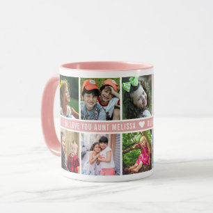 Mug Custom 10 Photo Collage We Love You Tante Rose