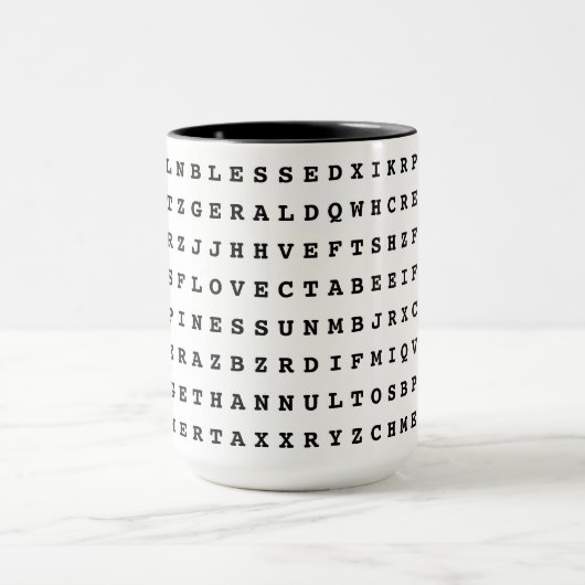 Mug Custom 12 Word Family Word Recherche de mots Cuisi (Centre)