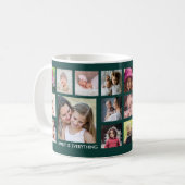 Mug Custom 18 Family Photo Collage Emerald Green (Devant gauche)
