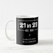 Mug Custom 21st Birthday Cadeau 21 en 23 Est 2002 (Gauche)