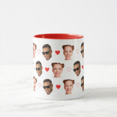 Mug Custom 2 Face Photo Couple Valentines Day Hearts (Centre)
