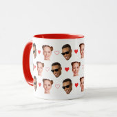 Mug Custom 2 Face Photo Couple Valentines Day Hearts (Devant gauche)
