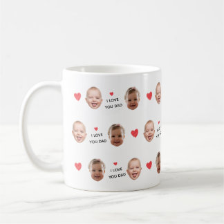 Mug Custom 2 Photo Baby Face Collage "I Love You Dad"