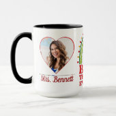 Mug Custom 2 Photos Cadeau de Noël Meilleur Enseignant (Gauche)