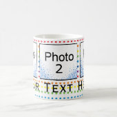 Mug Custom 3 Photo Etoiles arc-en-ciel et Diamants ble (Centre)