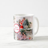 Mug Custom 4 Family Photo Collage Joyeux cadeau de Noë (Devant droit)