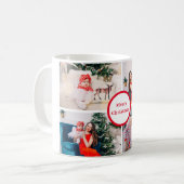 Mug Custom 4 Family Photo Collage Joyeux cadeau de Noë (Devant gauche)