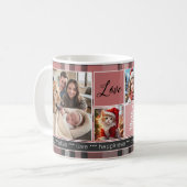 Mug Custom 5 Photos Sweet Pink Plaid Noël (Devant gauche)