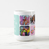 Mug Custom 6 Photo Modern Retro Green Besties  (Centre)