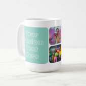 Mug Custom 6 Photo Modern Retro Green Besties  (Devant gauche)