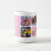 Mug Custom 6 Photo Modern Retro Pink Besties  (Centre)