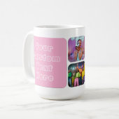 Mug Custom 6 Photo Modern Retro Pink Besties  (Devant gauche)