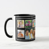 Mug Custom 7 Photo Collage Best Family Ever Name Black (Gauche)