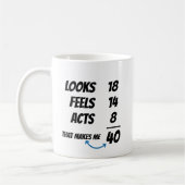 Mug Custom Age Equation Funny Personalized Birthday  (Gauche)