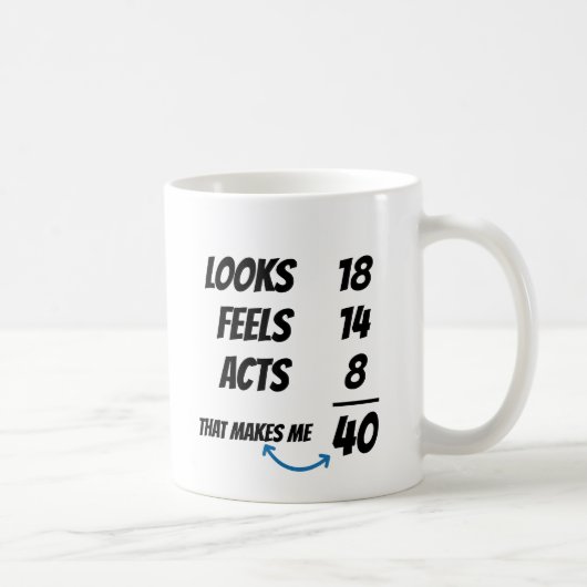 Mug Custom Age Equation Funny Personalized Birthday  (Droite)