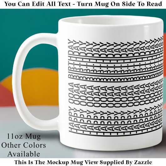 Mug Custom Age Happy Birthday Modern Hidden Message