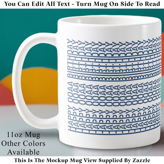 Mug Custom Age Happy Birthday Modern Hidden Message