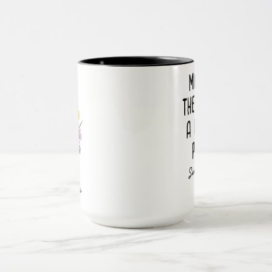 Mug Custom April Birth Flower - Personalized Name (Centre)