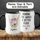 Mug Custom August Birth Flower - Personalized Name