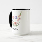 Mug Custom August Birth Flower - Personalized Name (Devant gauche)