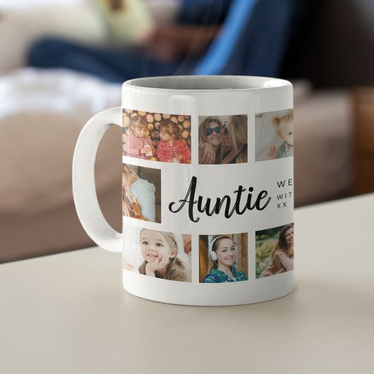 Mug Custom Auntie 18 Photo Collage