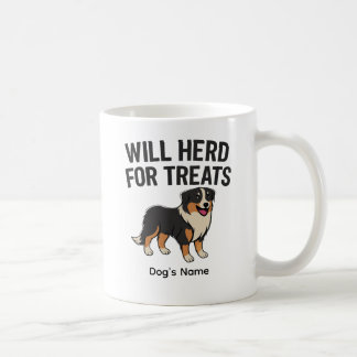 Mug Custom Australian Shepherd “Will Herd for Treats” 