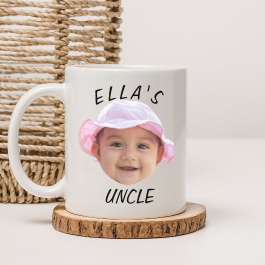 Mug Custom Baby Face Photo Text New Uncle